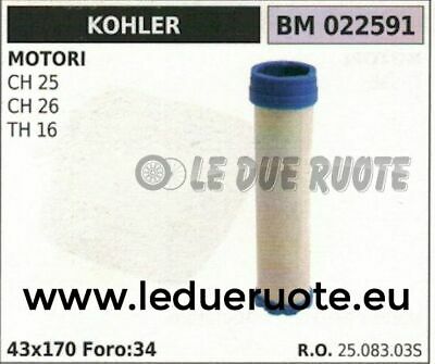 2508303S FILTRO ARIA MOTORE KOHLER CH 25 26 TH 16 43x170x34