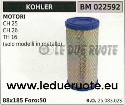 2508302S CARTUCCIA FILTRO ARIA MOTORE KOHLER CH 25 26 TH 16 88x185x50 metal