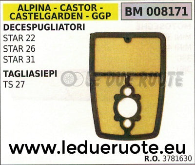 3781630 FILTRO ARIA DECESPUGLIATORE ALPINA CASTOR CASTELGARDEN STAR 22 26 31