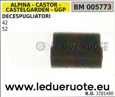 3781480 SPUGNA FILTRO ARIA DECESPUGLIATORE ALPINA CASTOR CASTELGARDEN 42 52