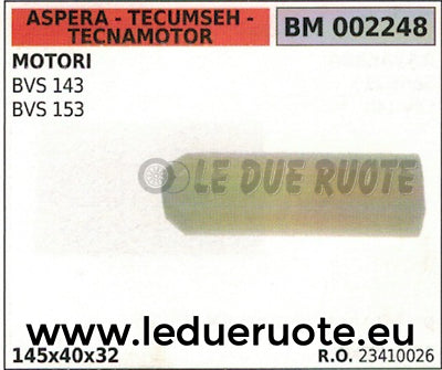 23410026 FILTRO ARIA MOTORE ASPERA TECUMSEH TECNAMOTOR BVS 143 153 145x40x32