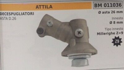 COPPIA CONICA DECESPUGLIATORE ASTA ATTILA Ø 26 INNESTO MILLERIGHE Z-9 8mm