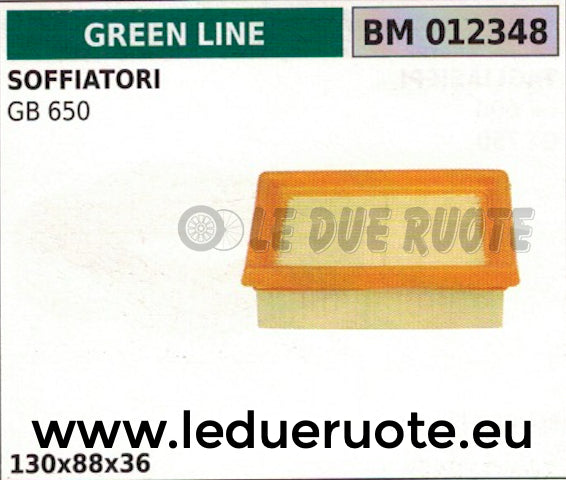 FILTRO ARIA SOFFIATORE GREENLINE GREENCUT GB 650 130x88x36