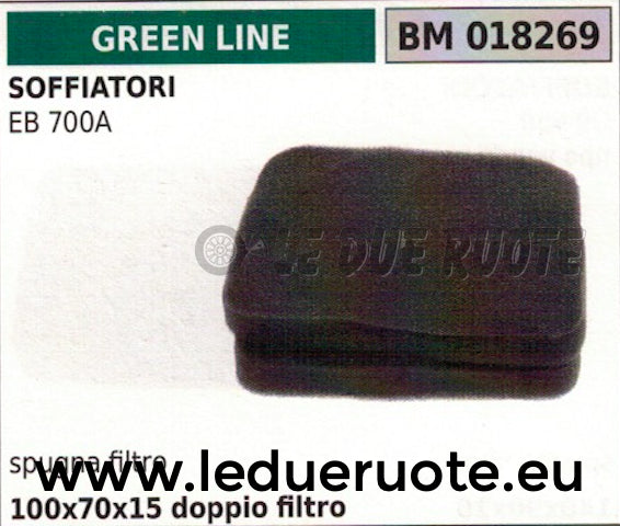 DOPPIA SPUGNA FILTRO ARIA SOFFIATORE GREENLINE GREENCUT EB 700A 100x70x15