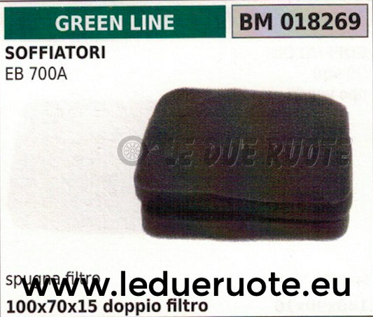 DOPPIA SPUGNA FILTRO ARIA SOFFIATORE GREENLINE GREENCUT EB 700A 100x70x15