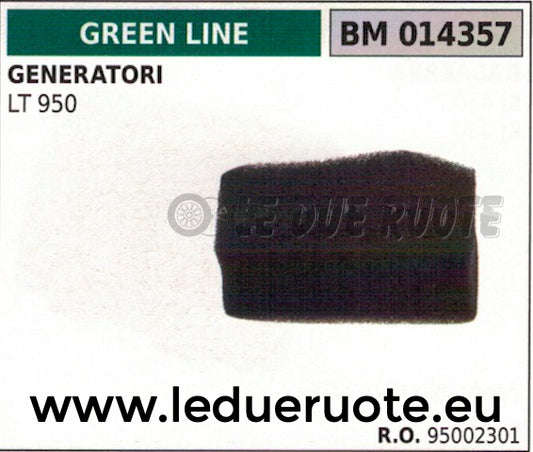 SPUGNA FILTRO ARIA GENERATORE GRUPPO ELETTROGENO GREENLINE GREENCUT LT 950