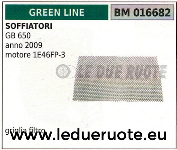 GRIGLIA FILTRO ARIA SOFFIATORE GREENLINE GREENCUT GB 650 2009 1E46PF-3