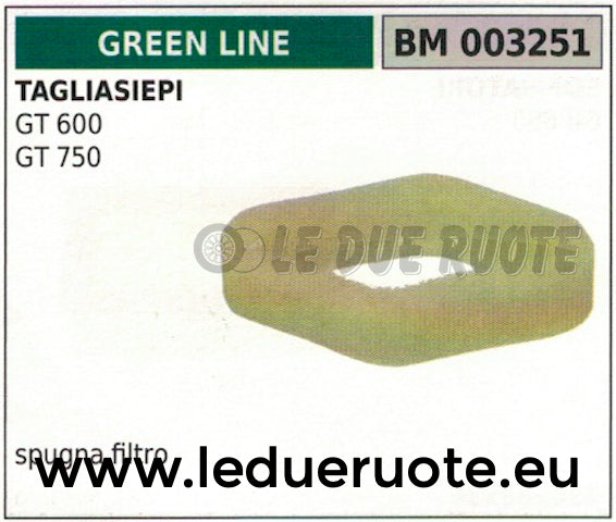 SPUGNA FILTRO ARIA TAGLIASIEPE TOSASIEPI SIEPI GREENLINE GREENCUT GT 600 750