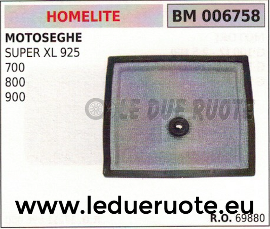69880 FILTRO ARIA COMPLETO PER MOTOSEGA HOMELITE 700 800 900 SUPER XL 925