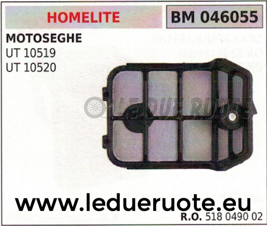 518049002 FILTRO ARIA COMPLETO MOTOSEGA HOMELITE UT 10519 10520
