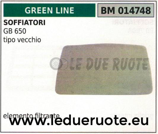 ELEMENTO FILTRANTE FILTRO ARIA SOFFIATORE GREENLINE GREENCUT GB 650 VECCHIO TIPO