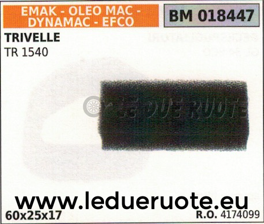 4174099 SPUGNA FILTRO ARIA TRIVELLA MOTOTRIVELLA EFCO OLEO MAC TR 1540 60x25x17