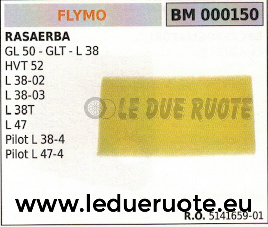 514165901 FILTRO ARIA RASAERBA TOSAERBA FLYMO GL 50 GLT L38 HVT52 PILOT 38 47