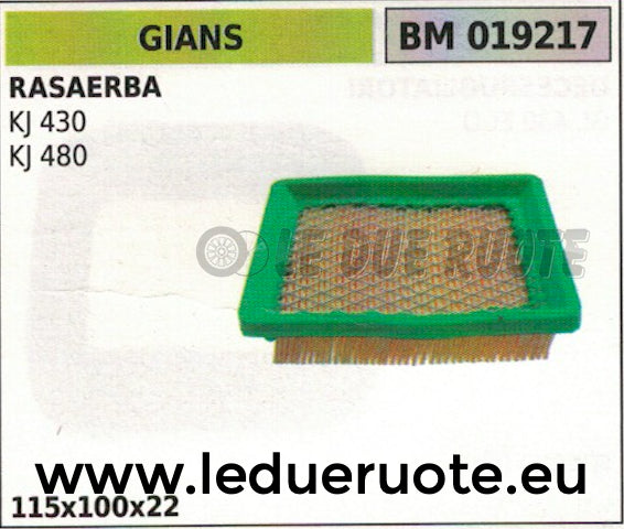 FILTRO ARIA RASAERBA TOSAERBA TAGLIAERBA GIANS KJ 430 480 115x100x22