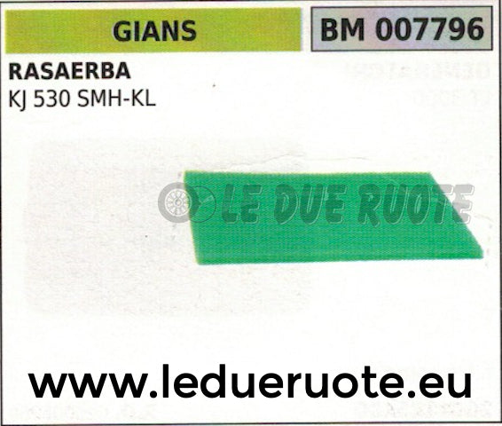 FILTRO ARIA RASAERBA TOSAERBA TAGLIAERBA GIANS KJ 530 SMH KL
