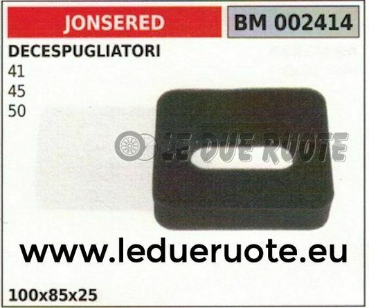 502115801 SPUGNA FILTRO ARIA DECESPUGLIATORE JONSERED 41 45 50 100x85x25