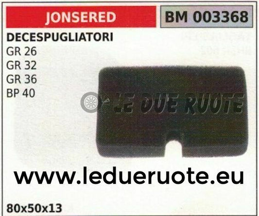 502198602 SPUGNA FILTRO ARIA DECESPUGLIATORE JONSERED GR 26 32 36 BP 40 80x50x13