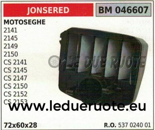 537024001 FILTRO ARIA MOTOSEGA JONSERED 2141 2145 2149 2150 CS 2141 2145 72x60