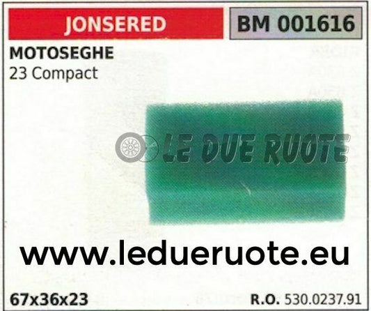 530023791 FILTRO ARIA MOTOSEGA JONSERED 23 COMPACT 67x36x23
