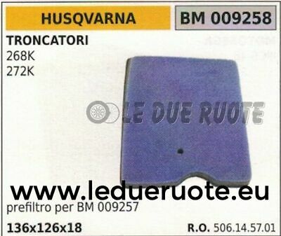 506145701 FILTRO ARIA TRONCATORE TRONCATRICE HUSQVARNA 268 272 K 136x126x18