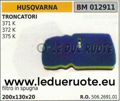 506269101 FILTRO ARIA TRONCATORE TRONCATRICE HUSQVARNA 371 372 375 K 200x130x20