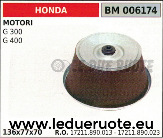 17211890013 17211890023 FILTRO ARIA MOTORE HONDA G 300 400 136x77x70