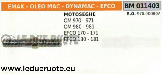 97000080 PRIGIONIERO FISSAGGIO BULLONE BARRA MOTOSEGA OLEOMAC 970 971 980 981