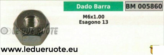 DADO BARRA MOTOSEGA UNIVERSALE ESAGONO CHIAVE 13 M 6x1.00 TIPO 2