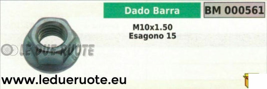 DADO BARRA MOTOSEGA UNIVERSALE ESAGONO CHIAVE 15 M 10x1.50