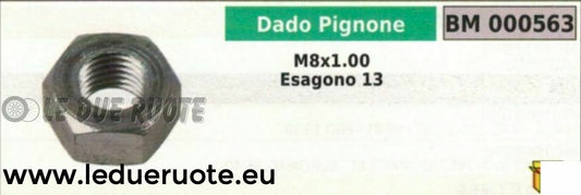 DADO BARRA PIGNONE MOTOSEGA UNIVERSALE ESAGONO CHIAVE 13 M 8x1.00
