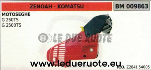 Z284154005 CARTER COMPLETO COPRICATENA MOTOSEGA ZENOAH KOMATSU G 250TS 2500TS