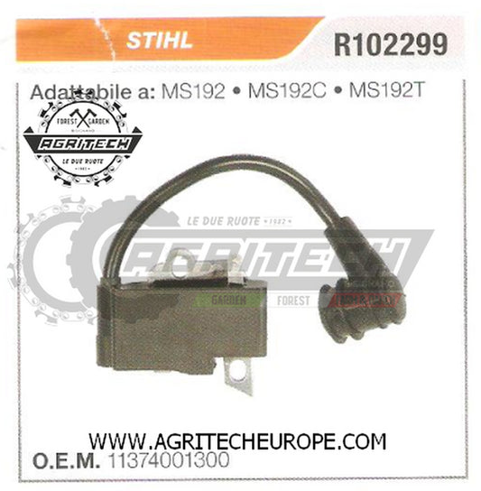 11374001300  BOBINA  ELETTRONICA  CENTRALINA MOTOSEGA  STIHL MS192 MS192C MS192T