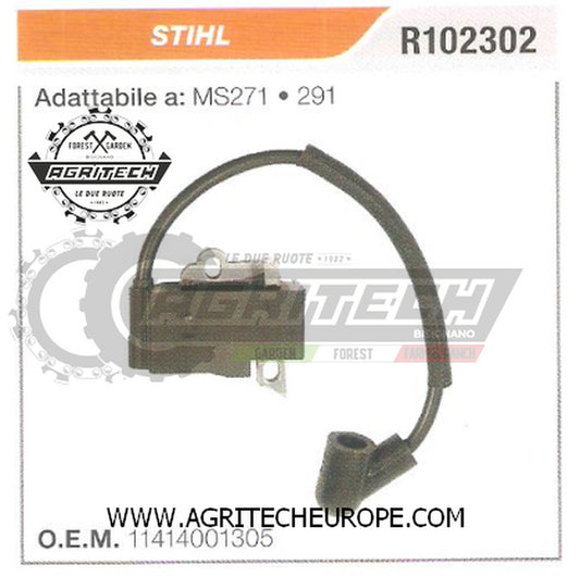 11414001305  BOBINA  ELETTRONICA  CENTRALINA MOTOSEGA  STIHL MS271 291