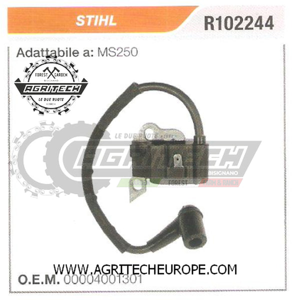 00004001301  BOBINA  ELETTRONICA  CENTRALINA MOTOSEGA  STIHL MS250
