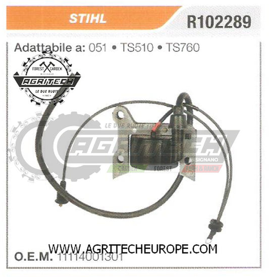 11114001301  BOBINA  ELETTRONICA  CENTRALINA TRONCATRICE STIHL 051 TS510 TS760