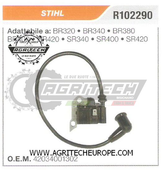 42034001302  BOBINA  ELETTRONICA  SOFFIATORE ATOMIZZATORE STIHL SR400  SR420
