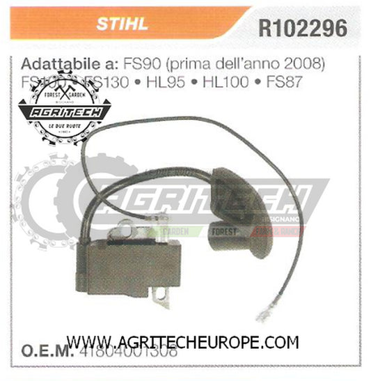 41804001308 BOBINA  ELETTRONICA CENTRALINA DECESPUGLIATORE STIHL FS100  FS130