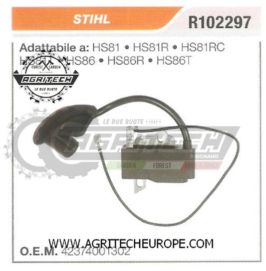 42374001302  BOBINA  ELETTRONICA CENTRALINA TOSASIEPI  STIHL HS81 HS81R HS81RC