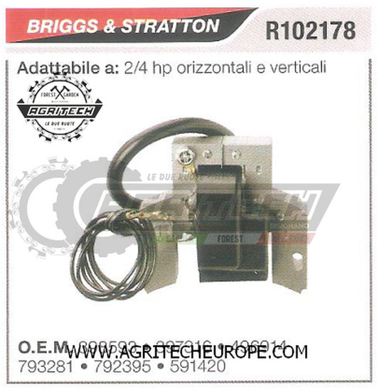 793281  BOBINA ELETTRONICA CENTRALINA BRIGGS & STRATTON  2/4 HP