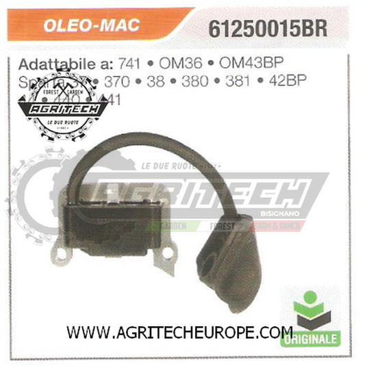 61250015BR BOBINA ELETTRONICA  DECESPUGLIATORE OLEO-MAC 441 OM43BP ORIGINALE
