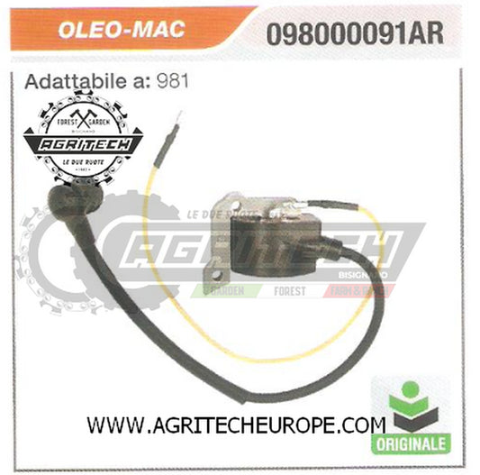 098000091AR BOBINA ELETTRONICA CENTRALINA MOTOSEGA OLEO-MAC 981 ORIGINALE