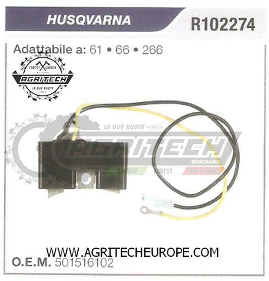 501516102  BOBINA ELETTRONICA CENTRALINA MOTOSEGA HUSQVARNA 61 66 266