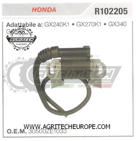 30500ZE1033 BOBINA ELETTRONICA HONDA MOTORE GX270K1 GX240K1 GX340 GX390