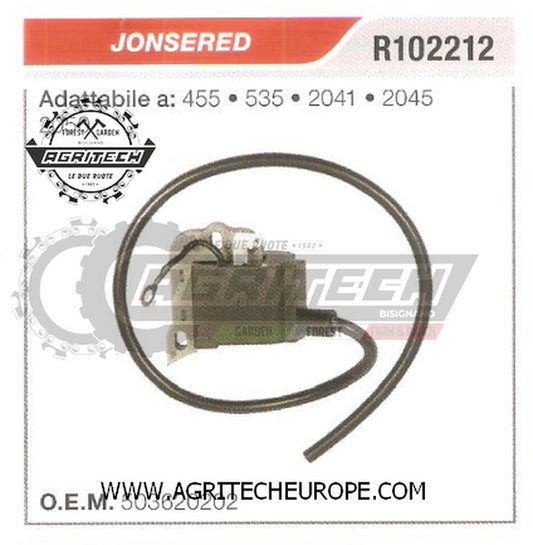 503620202  BOBINA ELETTRONICA CENTRALINA MOTOSEGA JONSERED 455 535 2041 2045