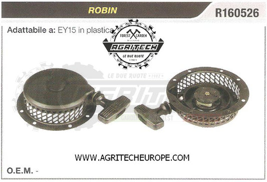 R160526 CARTER AVVIAMENTO COMPLETI  ROBIN MOTORE EY15 IN PLASTICA AVVIATORE