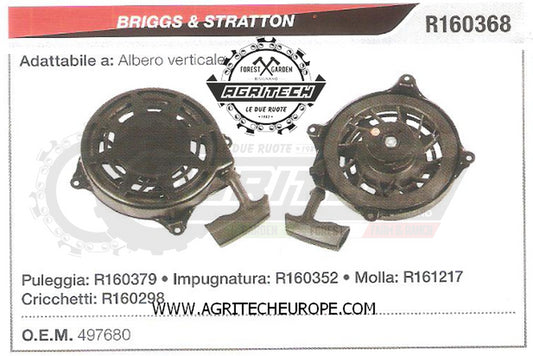 497680 CARTER AVVIAMENTO COMPLETI AVVIATORE BRIGGS & STRATTON ALBERO VERTICALE