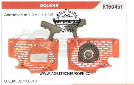 027160010 CARTER AVVIAMENTO COMPLETI AVVIATORE MOTOSEGA DOLMAR 110 111 115