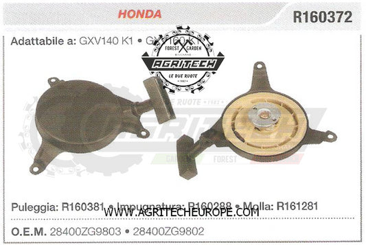 28400ZG9803 CARTER AVVIAMENTO COMPLETI AVVIATORE HONDA GXV140 K1 GXV160 K1