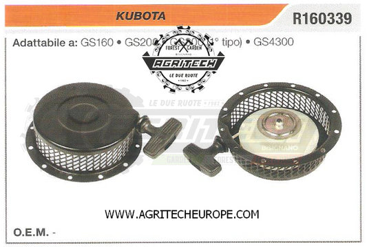 R160339 CARTER AVVIAMENTO COMPLETI AVVIATORE MOTORE KUBOTA GS300 1° TIPO
