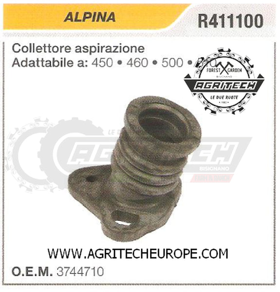 3744710 COLLETTORE FLANGIA TERMICA  MOTOSEGA ALPINA 500 510 460 450